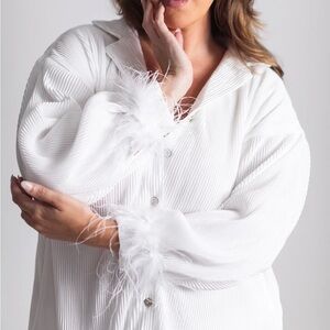 WAVERLES matching bridal set with detachable feathers